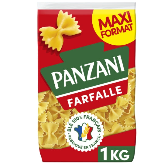 Pâtes Farfalle PANZANI — le paquet de 1kg — Lot de 3