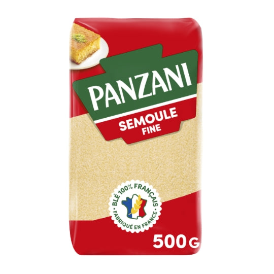 Semoule Fine PANZANI — le paquet de 500g — Lot de 3