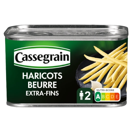 Haricots beurre cueillis et rangés main CASSEGRAIN — la boîte de 220g — Lot de 3