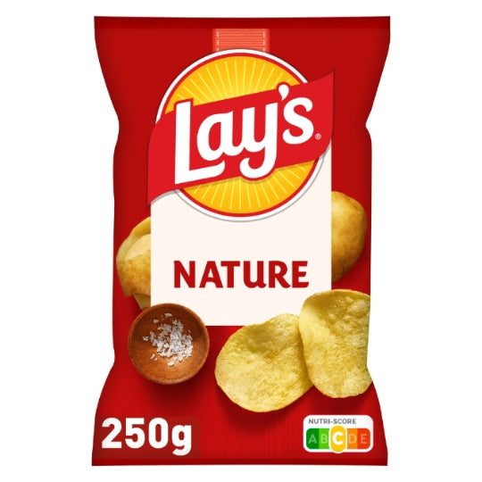 Chips Nature Format familial LAY'S — le sachet de 250g — Lot de 3
