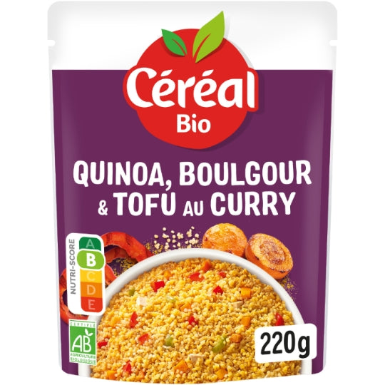 Quinoa & boulghour à l'indienne bio CEREAL BIO — le sachet de 220 g — Lot de 3