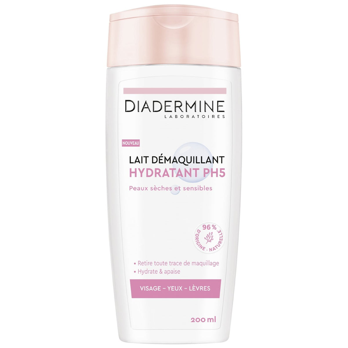 Lait Démaquillant Hydratant Visage Peau Sèche et Sensible Ph5 DIADERMINE - Blaiche