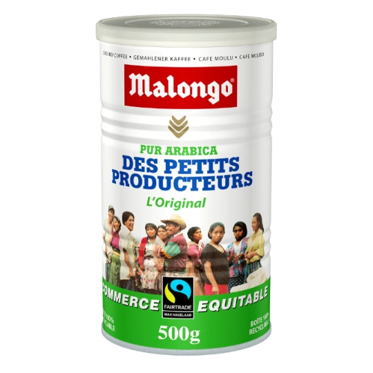 Café Moulu 100% Arabica Commerce Équitable MALONGO — la boite de 500 g — Lot de 3