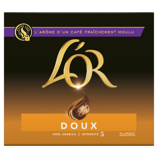 Café Moulu Doux 100% Arabica Intensité 5 L'OR — les 2 paquets de 250g — Lot de 3