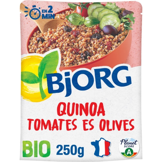 Plat cuisiné bio Quinoa tomates olives BJORG — Le sachet de 250g — Lot de 3