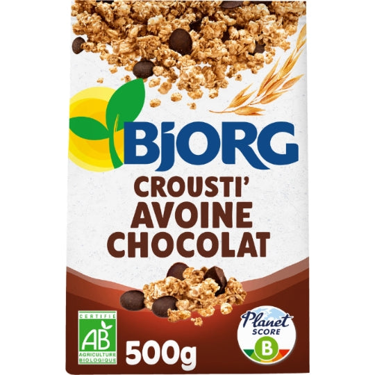 Muesli Crousti Avoine Chocolat Bio BJORG — Le sachet de 500g — Lot de 3