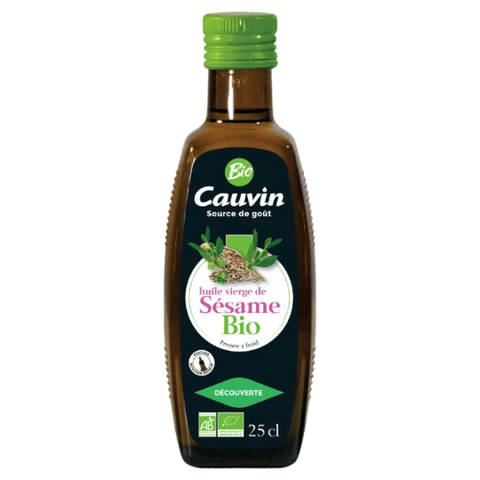 Huile vierge de sésame bio CAUVIN — la bouteille de 25cL — Lot de 3
