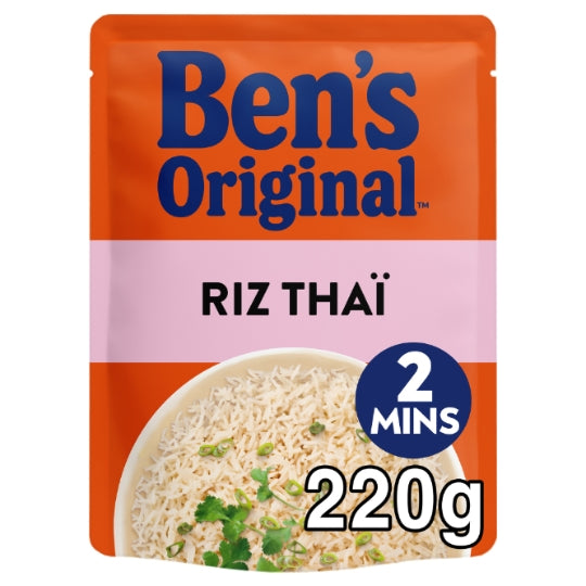 Riz Thaï 2min BEN'S ORIGINAL — le paquet de 220g — Lot de 3