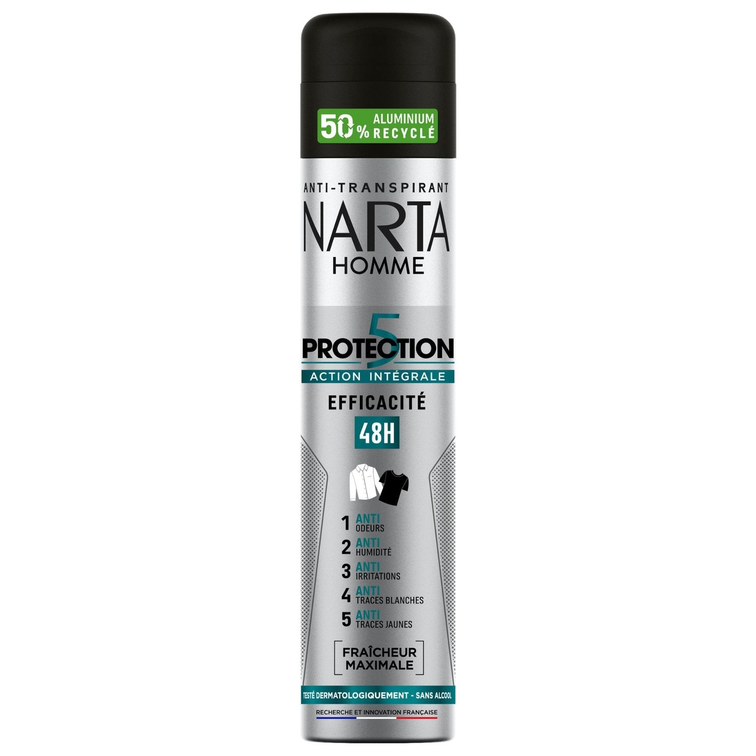 Déodorant spray homme Anti-transpirant 5 Actions Intégrale NARTA HOMME - Blaiche