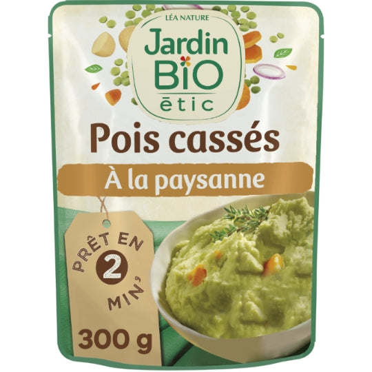 Plat cuisiné pois cassés à la paysanne Bio JARDIN BIO ETIC — le sachet de 300g — Lot de 3