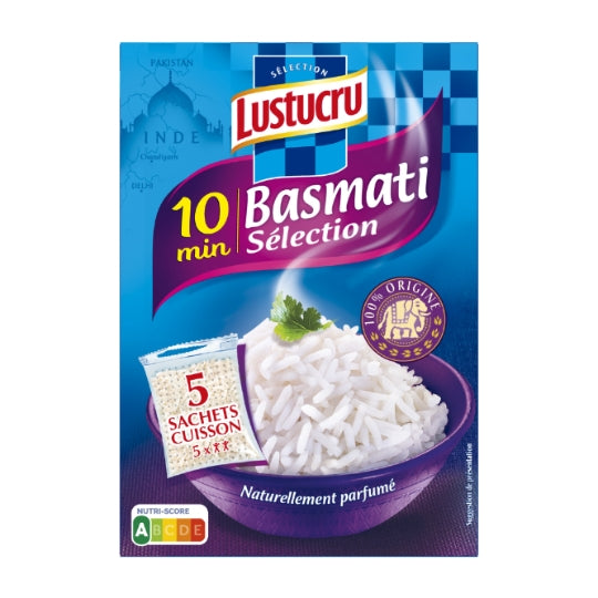 Riz Basmati Long Parfumé LUSTUCRU — les 5 sachets de 180g — Lot de 3