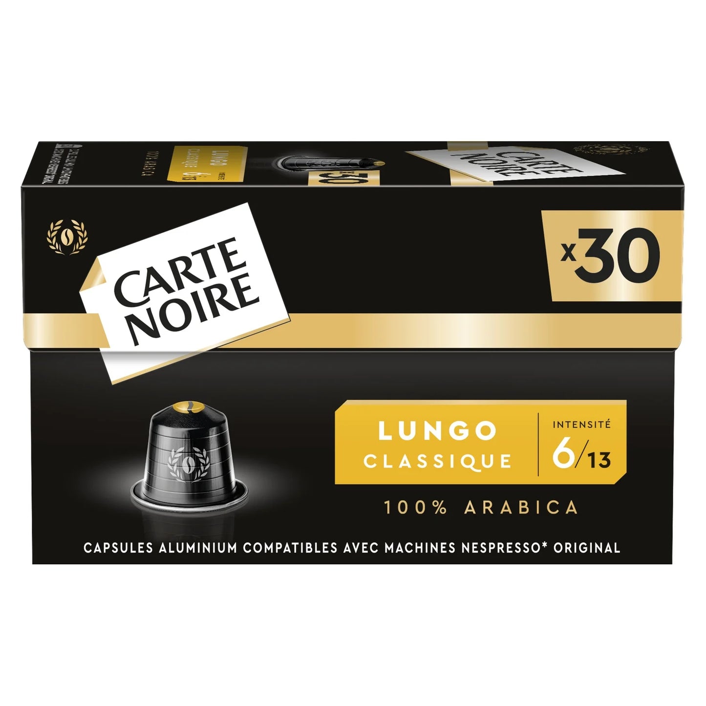 Café Capsules Lungo Classique Intensité 6 Compatible Nespresso CARTE NOIRE la boîte de 30 capsules