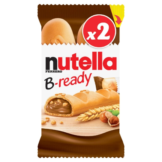 Biscuits Fourrés Noisettes et Cacao NUTELLA B-READY — le sachet de 2 biscuits, 44g — Lot de 3