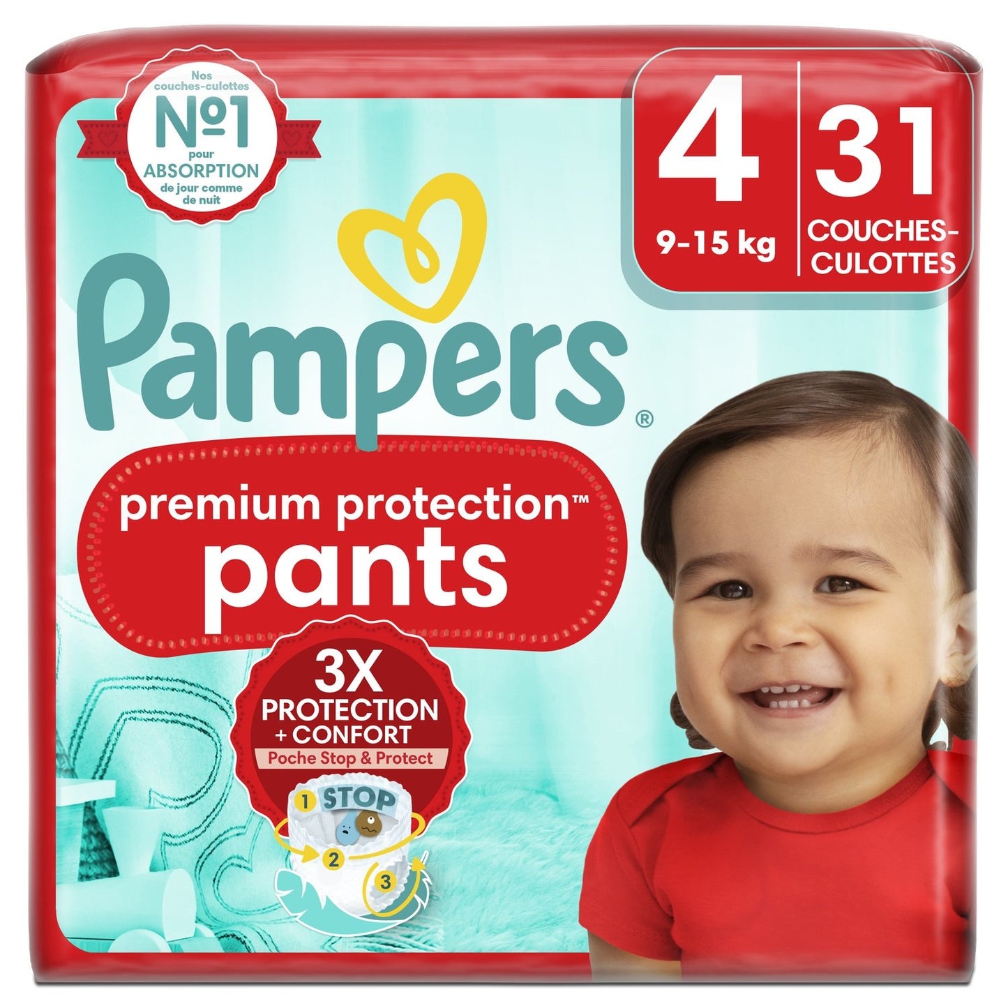 Couches-Culottes Taille 4 9-15kg Premium Protection Pants PAMPERS