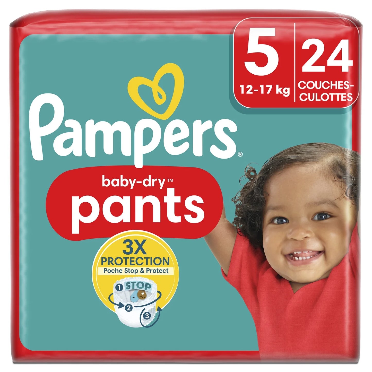 PAMPERS COUCHE BABY-DRY PANTS TAILLE 5 (12-17KG) 24 COUCHES