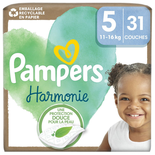 Couches Bébé Taille 5 11-16kg Harmonie PAMPERS
