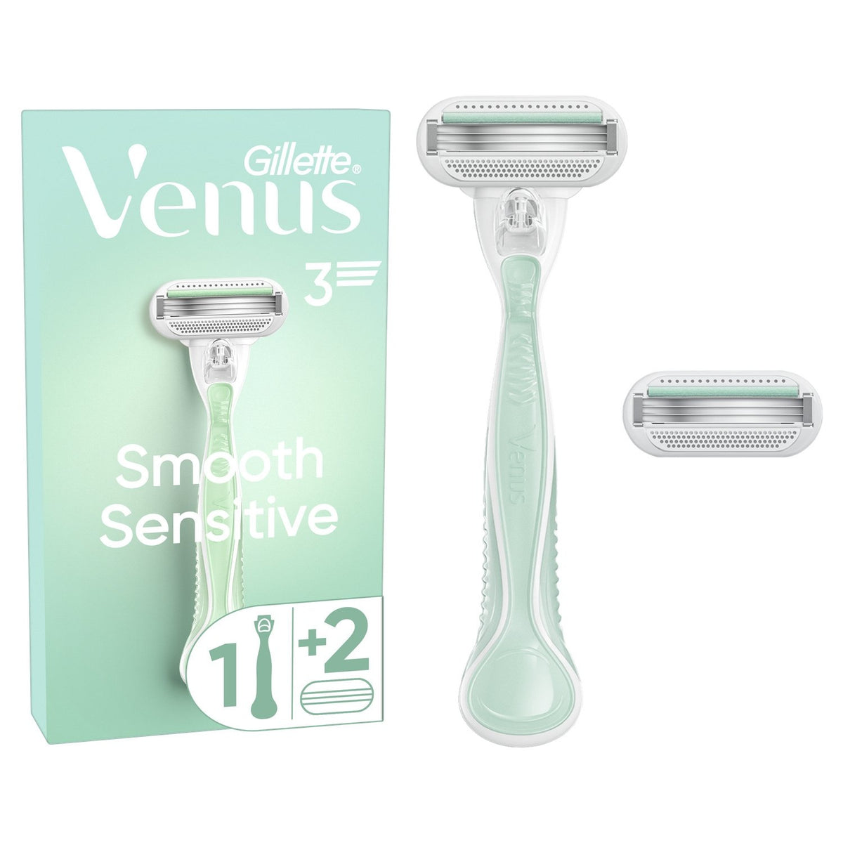 Coffret Rasoir et Lames Pour Femme Smooth Sensitive 3 Produits GILLETTE