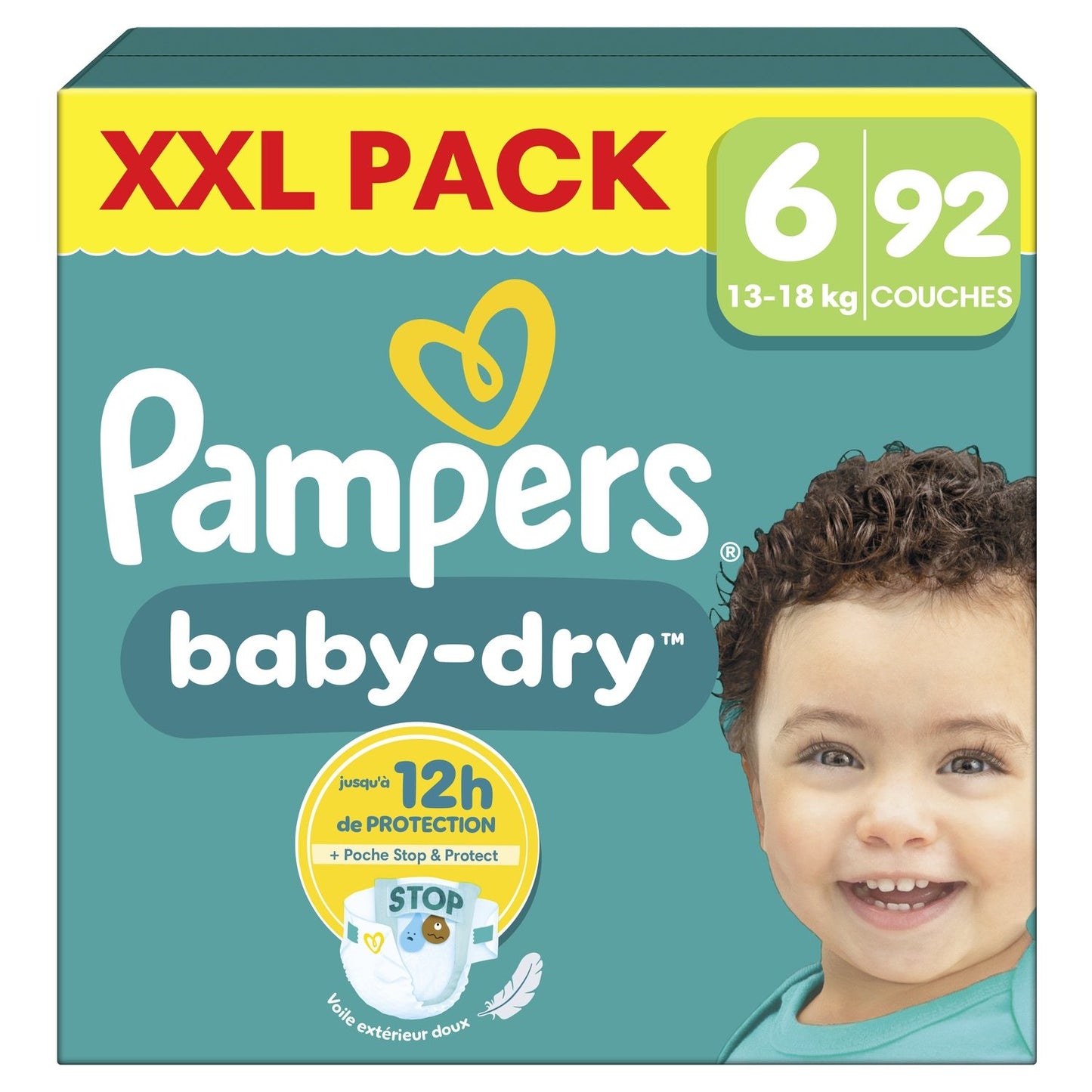 Couches Baby-Dry 13-18kg Taille 6 PAMPERS