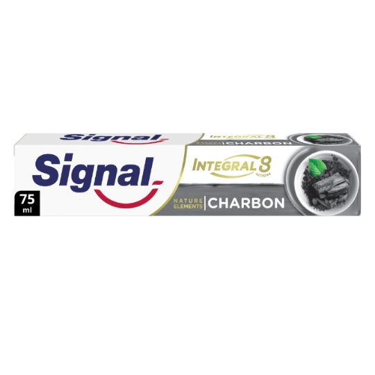 Dentifrice Integral 8 Nature Elements Charbon SIGNAL — le tube de 75mL — Lot de 3