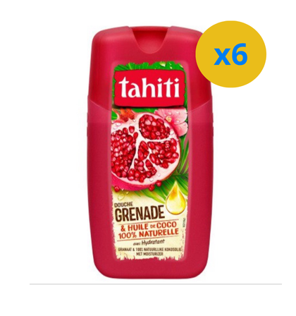 4 x TAHITI - GEL DOUCHE HYDRATANT GRENADE ET HUILE DE COCO 250ML