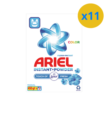 ARIEL POUDRE 4 LAVAGES MANUEL TOUCHE DE LENOR FRESH COLOR 450G