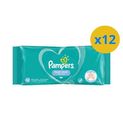 LINGETTES PAMPERS FRESH CLEAN -52 PIECES