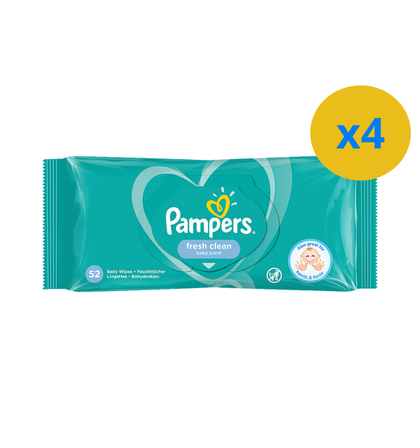 LINGETTES PAMPERS FRESH CLEAN -52 PIECES