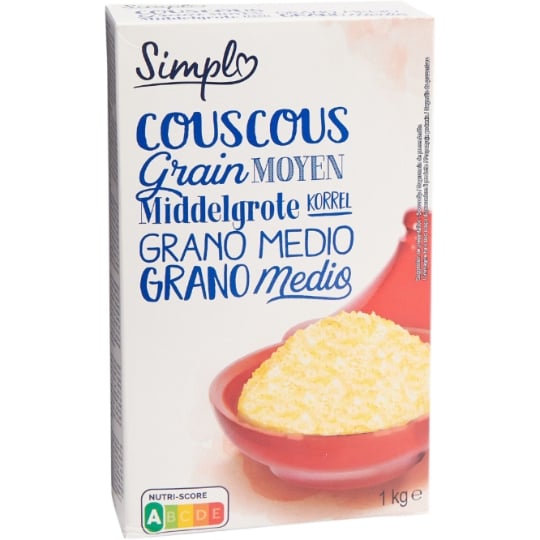 Couscous Moyen 5min SIMPL — la boite d'1Kg — Lot de 3