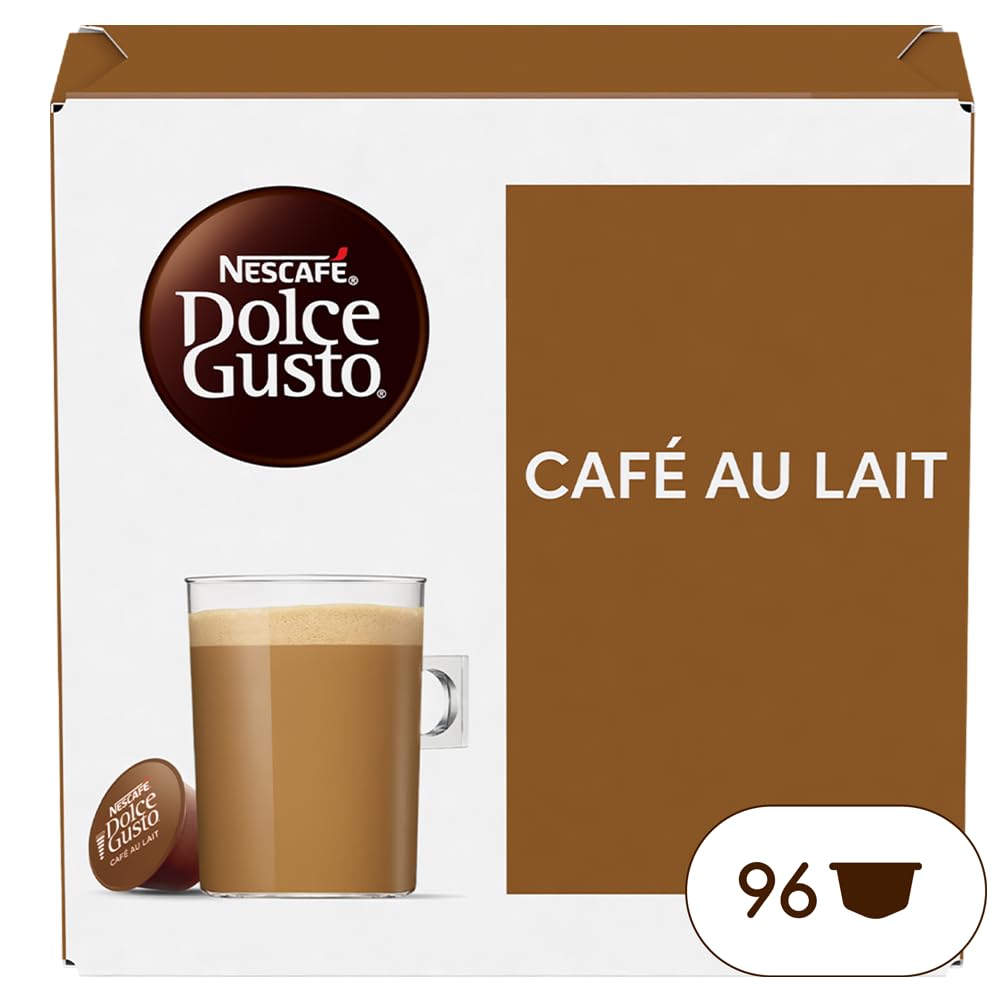Nescafé Dolce Gusto Café au Lait - Café - 96 Capsules (Pack de 6 boîtes x 16) - Blaiche