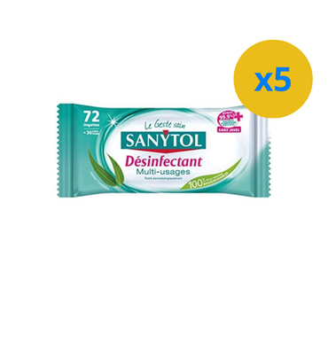 LINGETTES SANYTOL MULTI-USAGE DESINFECTANT X72