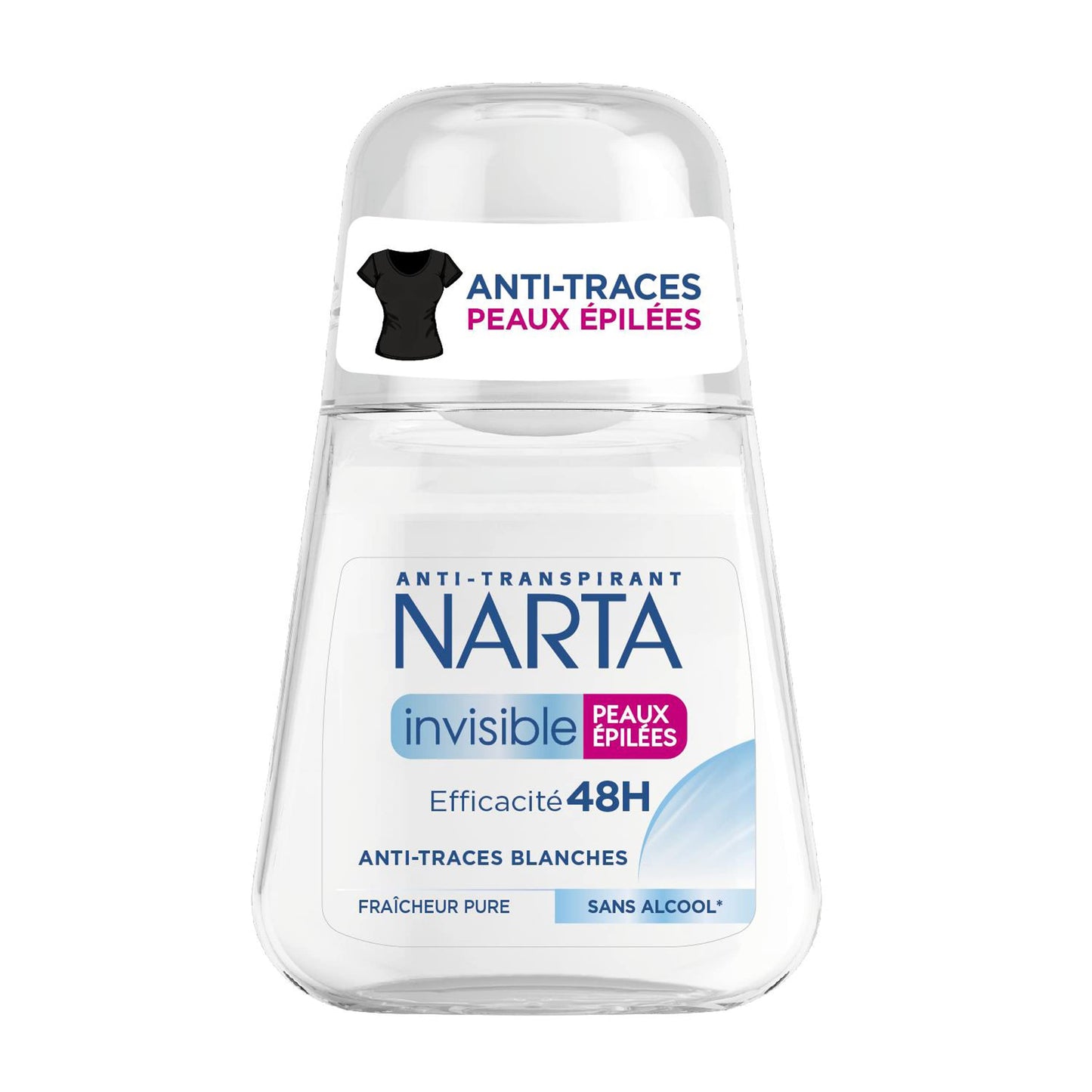 NARTA - Invisible Peaux Épilées - Déodorant Femme Bille - 0% Alcool - 50 ml - Blaiche