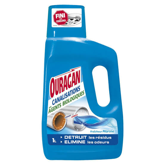 OURAGAN DÉBOUCHEUR NETTOYANT CANALISATIONS AUX AGENTS BIOLOGIQUES FRAÎCHEUR MARINE 1L