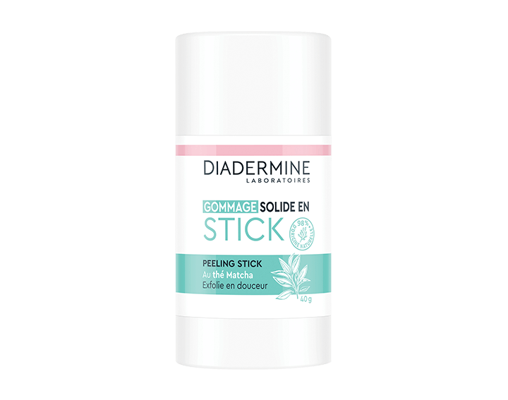 DIADERMINE - GOMMAGE SOLIDE EN STICK - FORMULE AU THÉ MATCHA - TOUS TYPES DE PEAUX - STICK DE 40 G