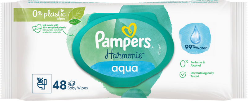 LINGETTES PAMPERS AQUA HARMONIE 48 LINGETTES
