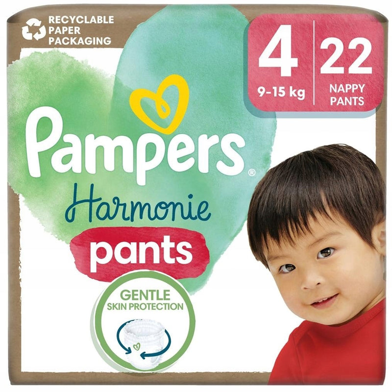 PAMPERS COUCHES BÉBÉ HARMONIE PANTS -TAILLE 4 - 32 COUCHES ( 9-15KG )