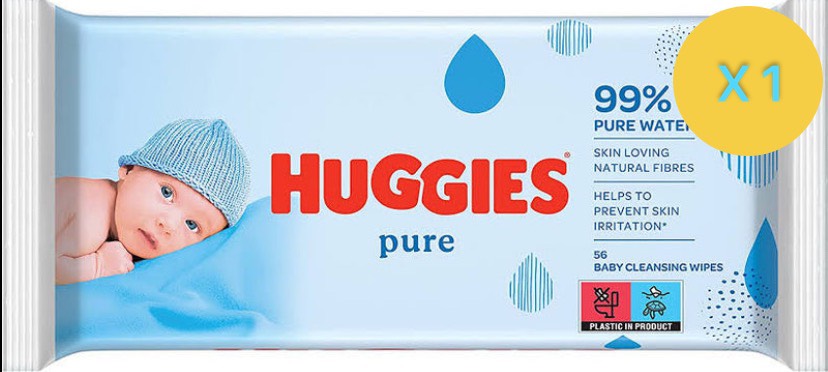 3 х LINGETTE HUGGIES PURE (56 LINGETTES)