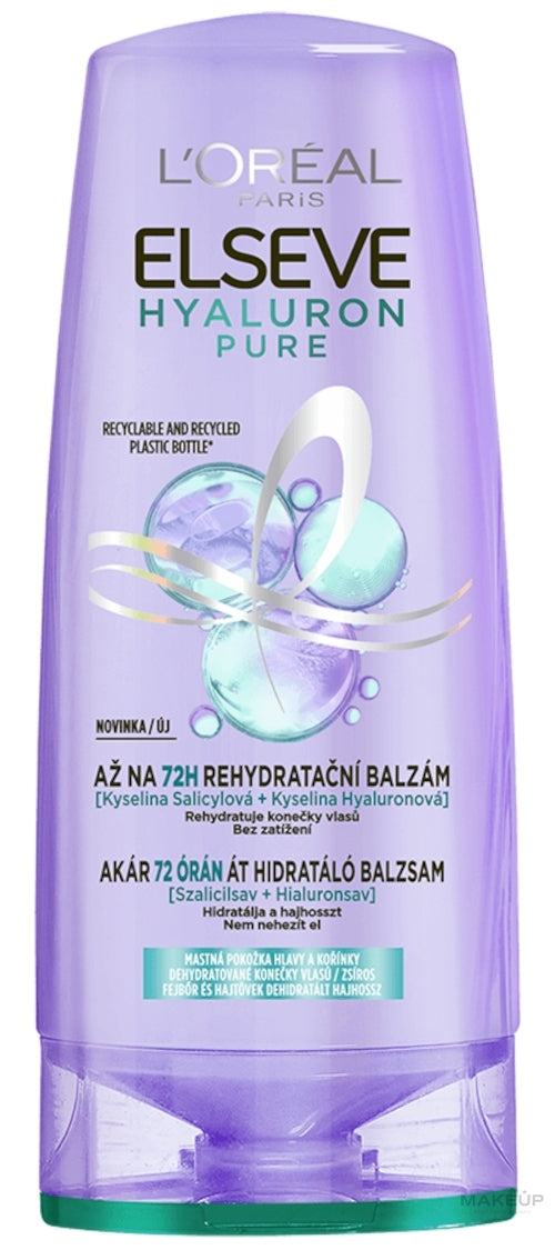 ELSEVE L'ORÉAL APRES-SHAMPOING DÉMÊLANT PURIFIANT HYALURON PURE 250 ML - Blaiche