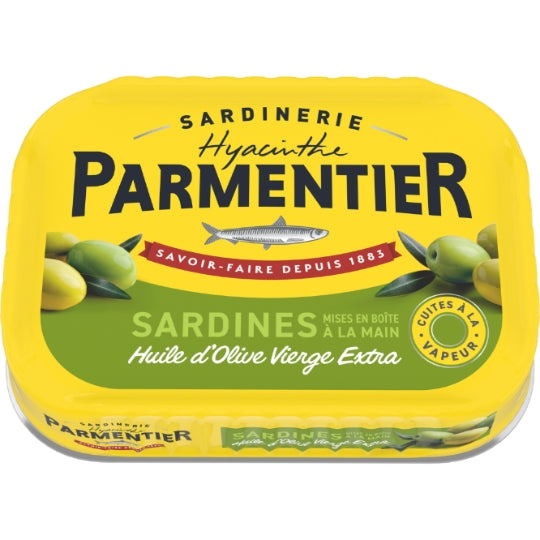 Sardines à l'Huile d'Olive PARMENTIER — la boite de 135 g — Lot de 3