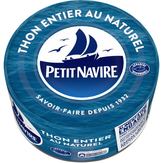 Thon Entier au Naturel PETIT NAVIRE — la boite de 140g — Lot de 3