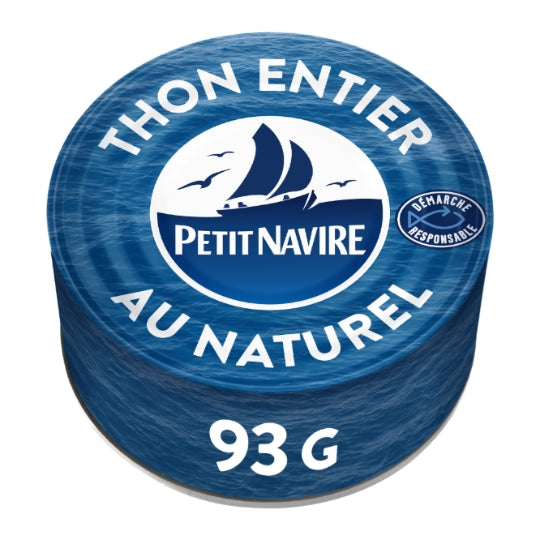 Thon Entier au Naturel PETIT NAVIRE — la boite de 93g — Lot de 3