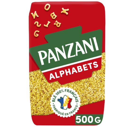 Pâtes Alphabets pour Potage PANZANI — le paquet de 500g — Lot de 3