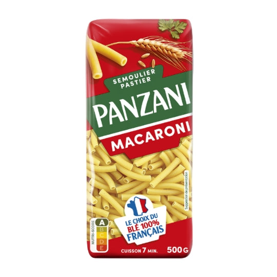 Pâtes macaroni PANZANI — le paquet de 500g — Lot de 3