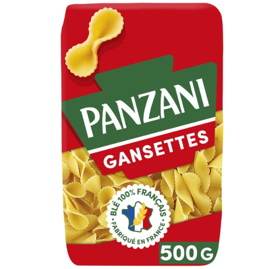 Pâtes gansettes PANZANI — le paquet de 500g — Lot de 3