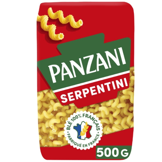 Pâtes serpentini PANZANI — le paquet de 500g — Lot de 3
