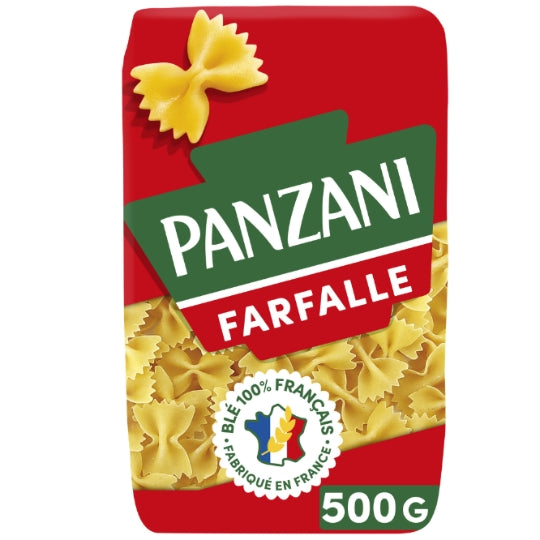 Pâtes farfalle PANZANI — le paquet de 500g — Lot de 3