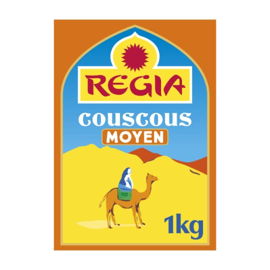 Couscous Moyen 5min REGIA — le paquet de 1 kg — Lot de 3