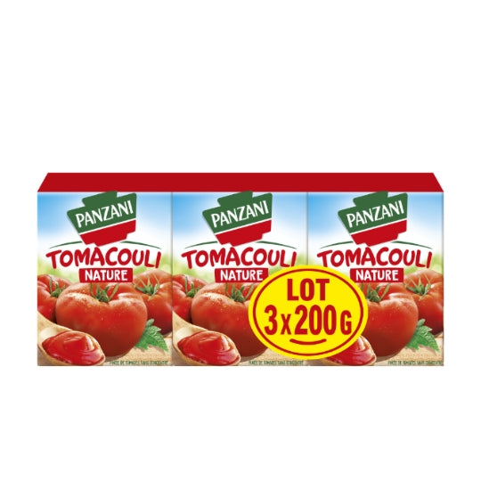 Purée de tomates Tomacouli PANZANI — les 3 briques de 200g — Lot de 3