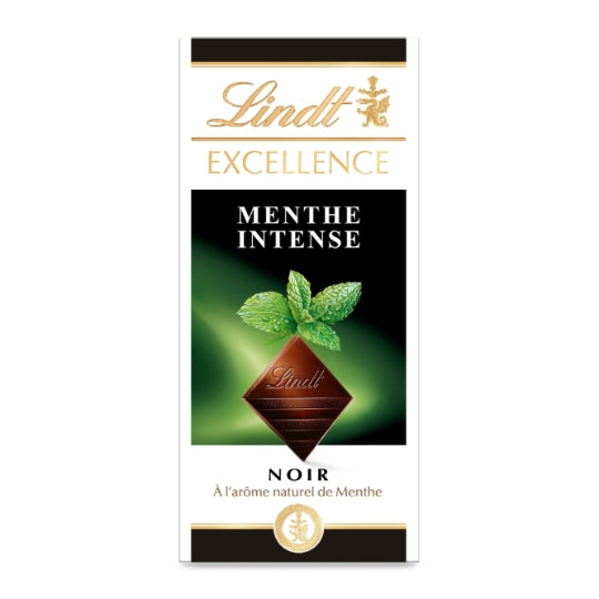 Tablette de Chocolat Noir Excellence Menthe LINDT — La tablette de 100g — Lot de 3