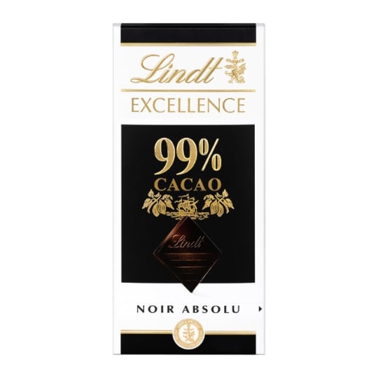 Tablette de Chocolat Noir Excellence 99% LINDT — La tablette de 50g — Lot de 3