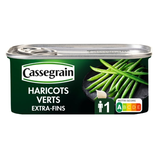 Haricots Verts Extra Fins CASSEGRAIN — la boîte de 110g — Lot de 3